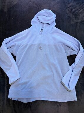 Vintage Light Blue Hooded Waffle Knit Sweater